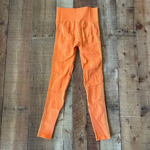 Seamless High-Waisted Orange Scrunch Sculpt Leggings Size Small - Picture 1 of 7